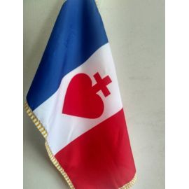 Drapeau bleu blanc rouge Sacré-Cœur vendéen