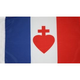 Drapeau bleu blanc rouge Sacré-Cœur vendéen