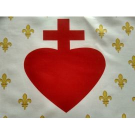 Drapeau blanc Fleur de lys et Sacré-Cœur