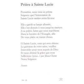 Prière à sainte Lucie