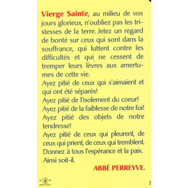 Abbé Perreyve - Lourdes - Prière Vierge Sainte de l'abbé Perreyve