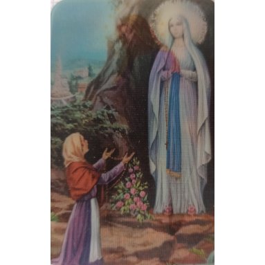 La Vierge et Bernadette - Carte à reflets A4